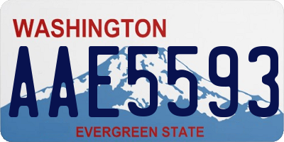 WA license plate AAE5593