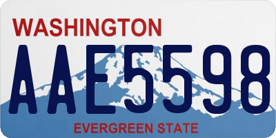 WA license plate AAE5598