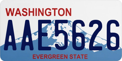 WA license plate AAE5626