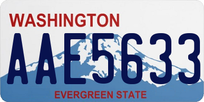 WA license plate AAE5633