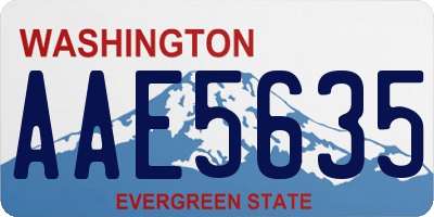 WA license plate AAE5635