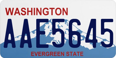 WA license plate AAE5645