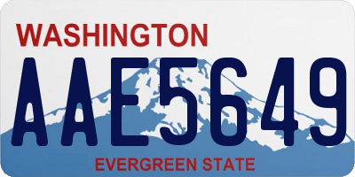 WA license plate AAE5649