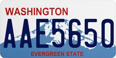 WA license plate AAE5650