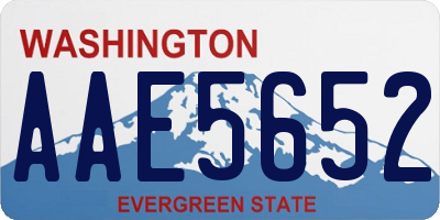 WA license plate AAE5652