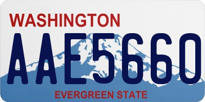 WA license plate AAE5660