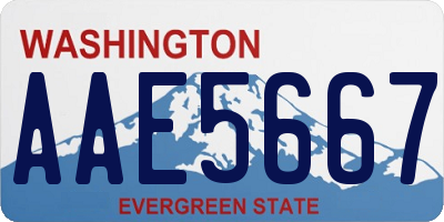 WA license plate AAE5667