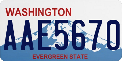 WA license plate AAE5670