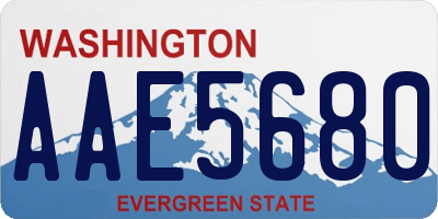 WA license plate AAE5680
