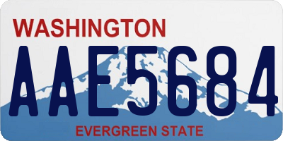 WA license plate AAE5684