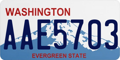 WA license plate AAE5703