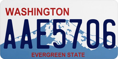 WA license plate AAE5706