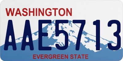 WA license plate AAE5713