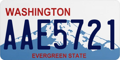 WA license plate AAE5721