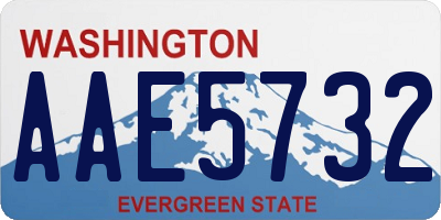 WA license plate AAE5732