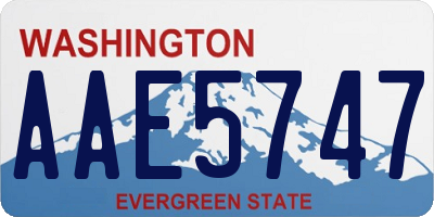 WA license plate AAE5747