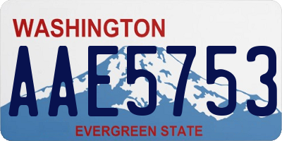 WA license plate AAE5753