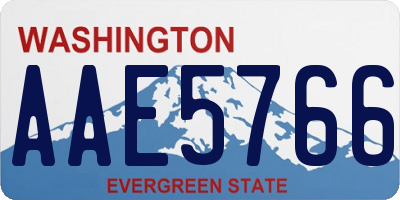 WA license plate AAE5766