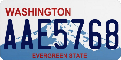WA license plate AAE5768