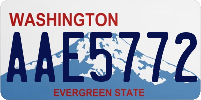 WA license plate AAE5772