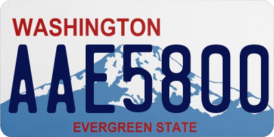 WA license plate AAE5800