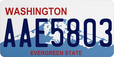 WA license plate AAE5803