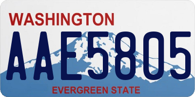 WA license plate AAE5805