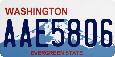 WA license plate AAE5806