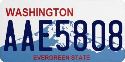 WA license plate AAE5808
