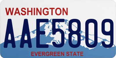 WA license plate AAE5809