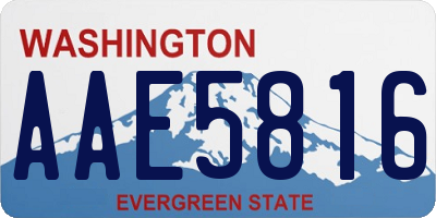 WA license plate AAE5816