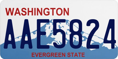 WA license plate AAE5824