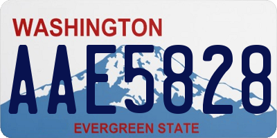 WA license plate AAE5828