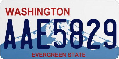 WA license plate AAE5829