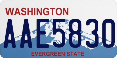 WA license plate AAE5830