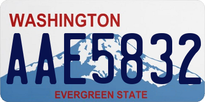WA license plate AAE5832