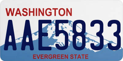 WA license plate AAE5833