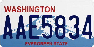 WA license plate AAE5834