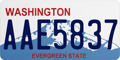 WA license plate AAE5837