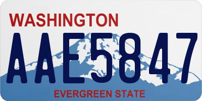 WA license plate AAE5847