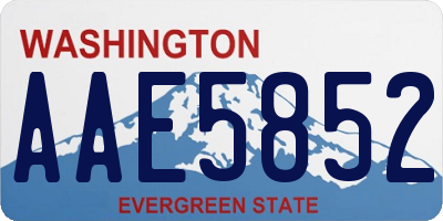 WA license plate AAE5852