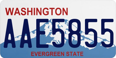 WA license plate AAE5855