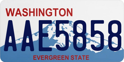 WA license plate AAE5858