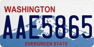 WA license plate AAE5865