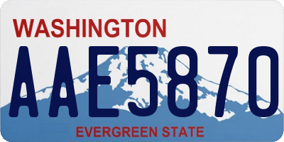 WA license plate AAE5870