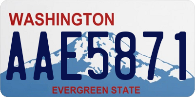 WA license plate AAE5871
