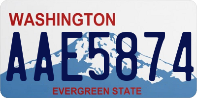 WA license plate AAE5874