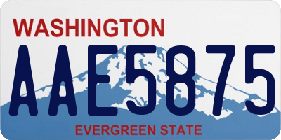WA license plate AAE5875