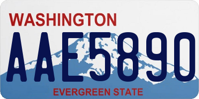 WA license plate AAE5890