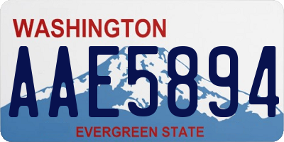 WA license plate AAE5894
